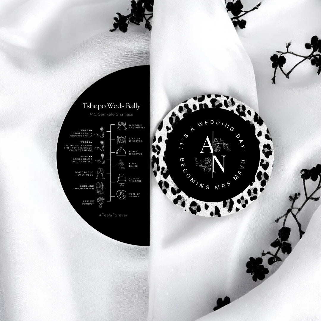 2 Piece Moon & Circle Wedding Program & Menu