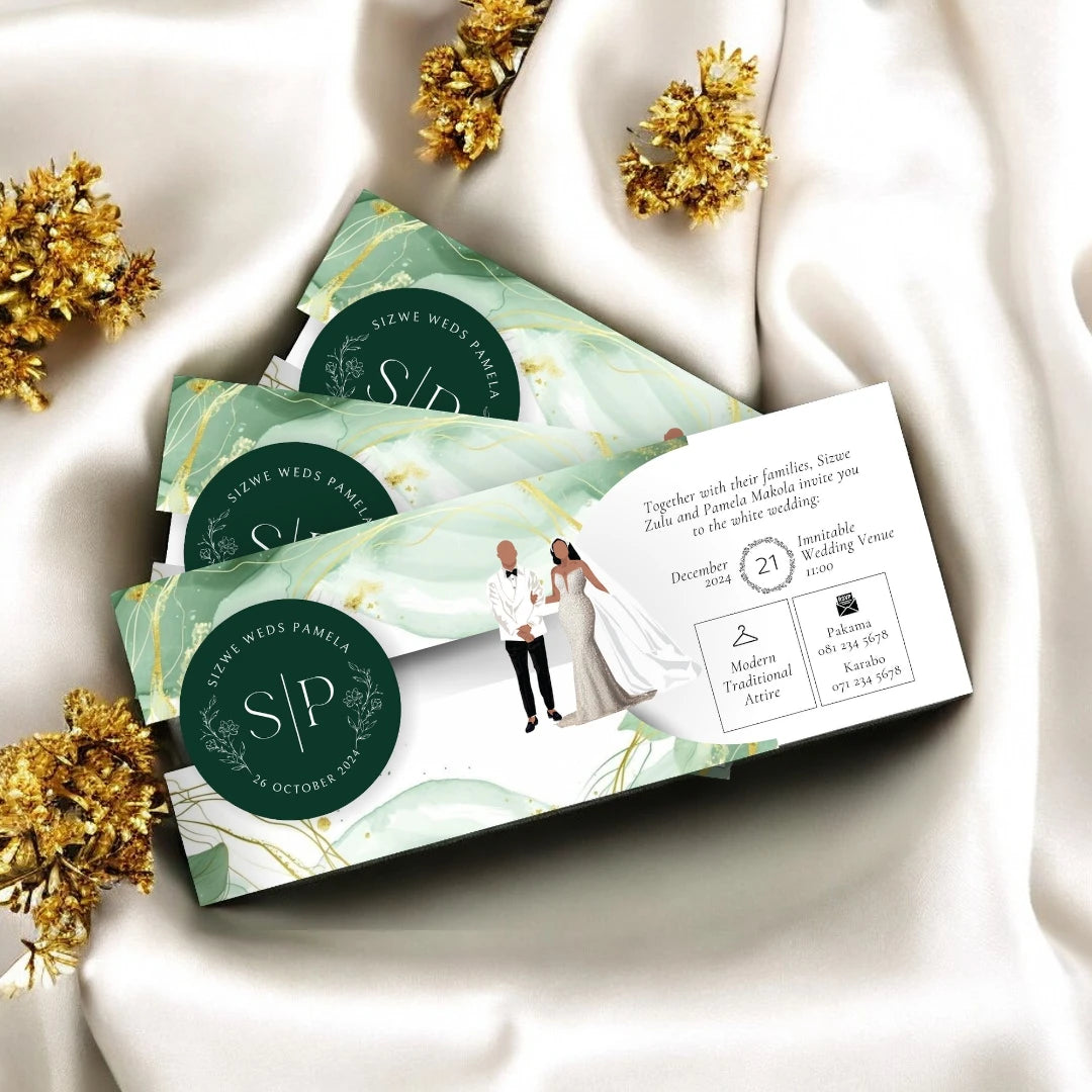 Sliding (Slide) Wedding Invitation
