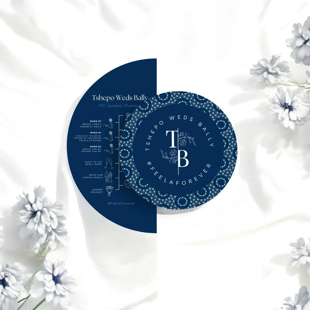 2 Piece Moon & Circle Wedding Program & Menu